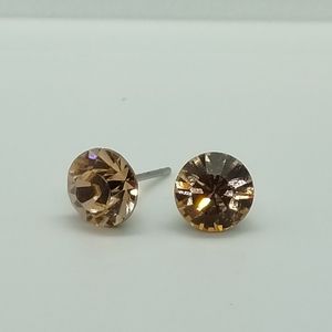 Swarovski Crystal Stud Earrings in Light Peach